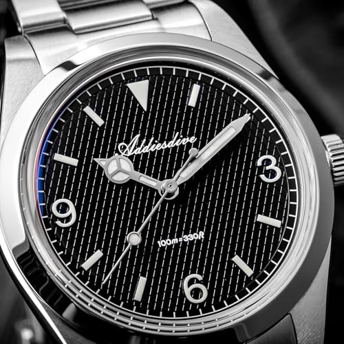 Image of ADDIESDIVE Quartz Watch for Men 36 MM Small Dial Analog Watch Waterproof 100 M Conves Crystal Stainless Steel