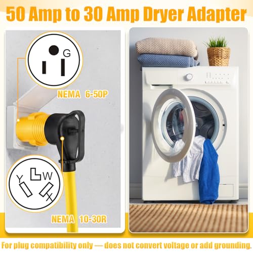 Kanayu 50Amp NEMA 6-50P to 10-50R Welder to Stove Adapter, 3 Prong Welder Male to 3 Prong Stove, Oven Female Adapter by Kanayu - Image 2