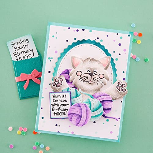 Spellbinders STP-201 Stampendous Kitty Hugs Faces And Sentiments Clear Stamp Set thumb #2