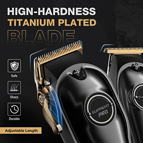 Suprent® Professional Hair Clippers For Men, Hair Cutting Kit & Zero Gap T-Blade Trimmer Combo, Cordless Barber Clipper Set With Led Display For Mens Gifts(Black) #TOP3