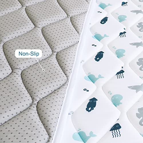 Premium Foam Baby Play Mat 50" X 50", Playmat For Babies And Toddlers, Thick One-Piece Crawling Mat, Non Slip Cushioned Baby Play Mats For Floor, Kids Foam Play Mat For Playpen Easy Clean, Whale #TOP3