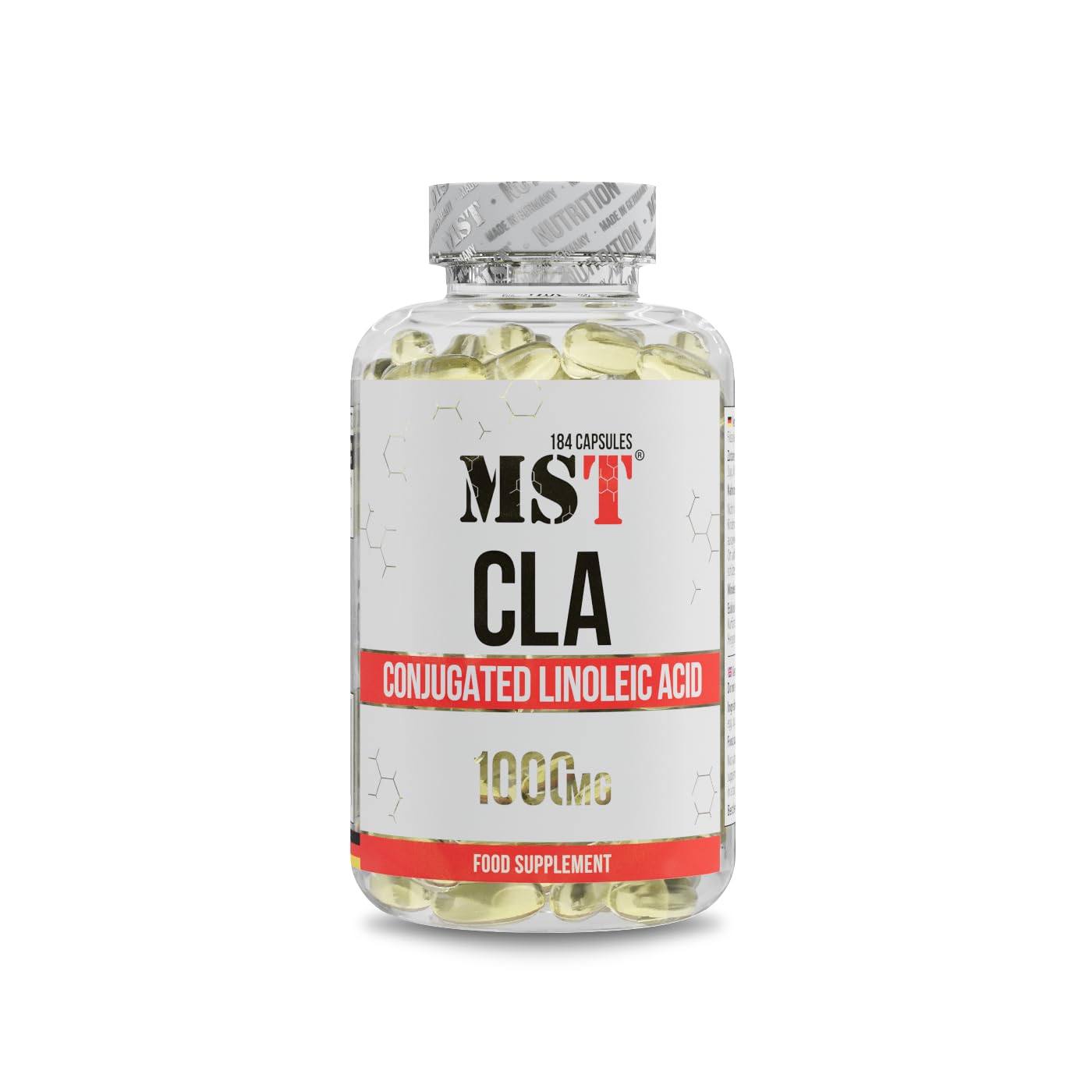 MST® CLA 4000 – 184 Softgels – konjugierte Linolsäure (CLA) aus Safloröl – 4000 mg pro Tagesportion (4 Softgels) – neutral, leicht zu schlucken