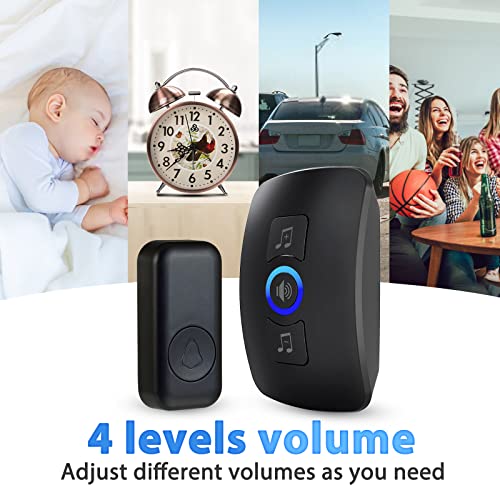 Kerui Wireless Doorbell Door Bell Chime 4 Volume Levels 32 Chimes Door Bells 1000Ft Long Range Doorbell Kit With Led Flashing #TOP3
