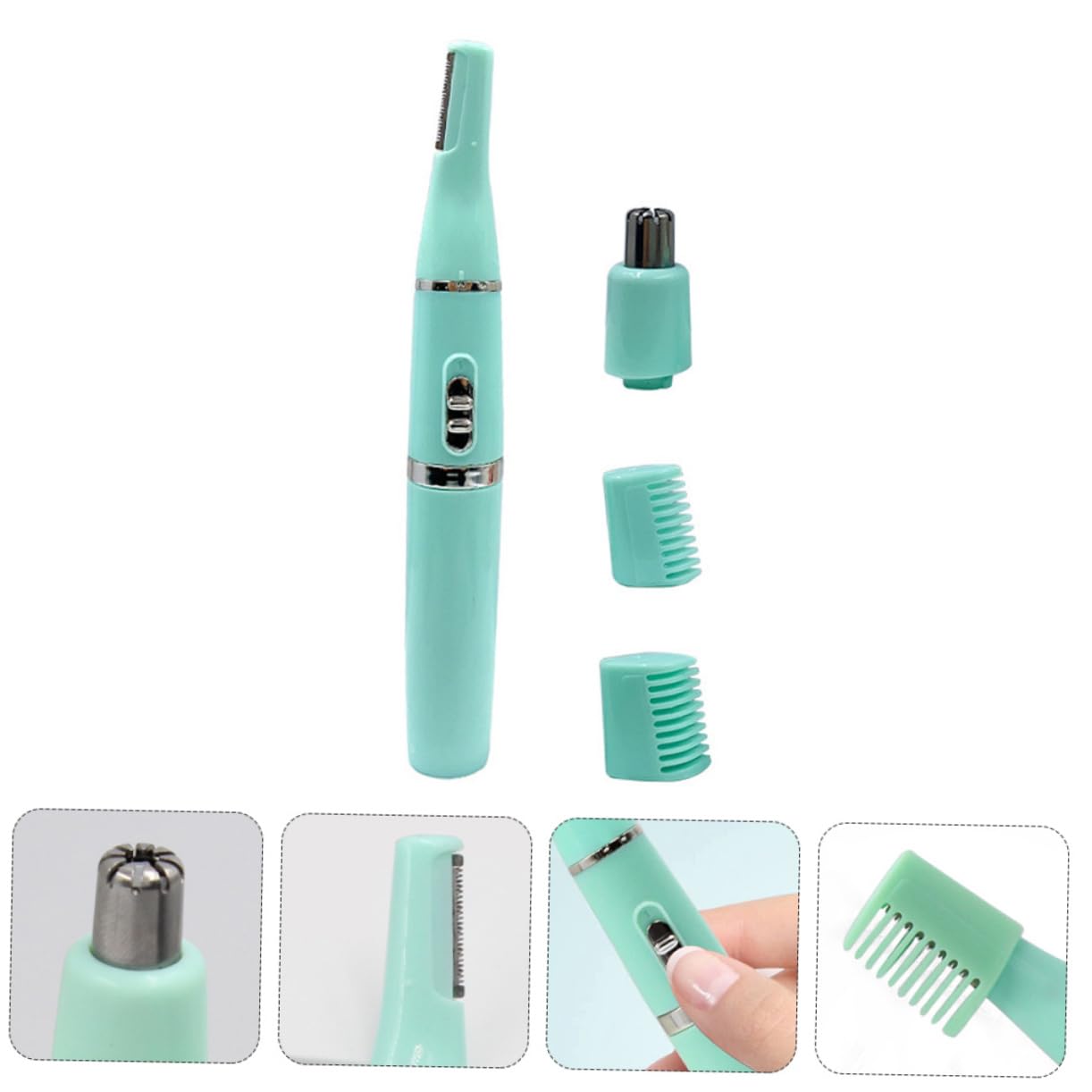 Healvian 2 Set Rasoio Elettrico per Sopracciglia e Trimmer Portatile Rimozione Dei Facciali Adatto per Donne e Facile Usare con Combinazione Pettine Sopracciglia
