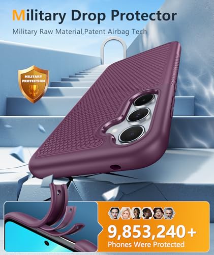 Image of FNTCASE for Samsung Galaxy A35-5G Case: Dual Layer Protective Heavy Duty Cell Phone Cover Shockproof Rugged with Non Slip Textured Back - Military Protection Bumper Tough - 2024, 6.6 inch Purple