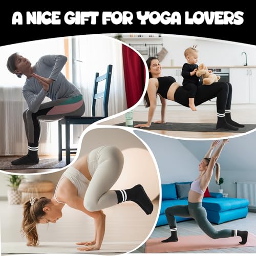 Image of Jspupifip 24 Pairs Pilates Socks with Grips for Women, Non Slip Yoga Socks Bulk Grippy Socks for Home Hospital Barre Workout