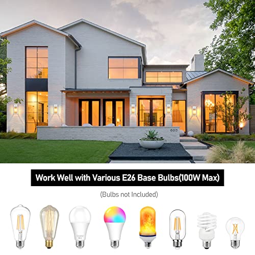 Image of BesLowe Outdoor Wall Light Fixtures, White Exterior Wall Lanterns
