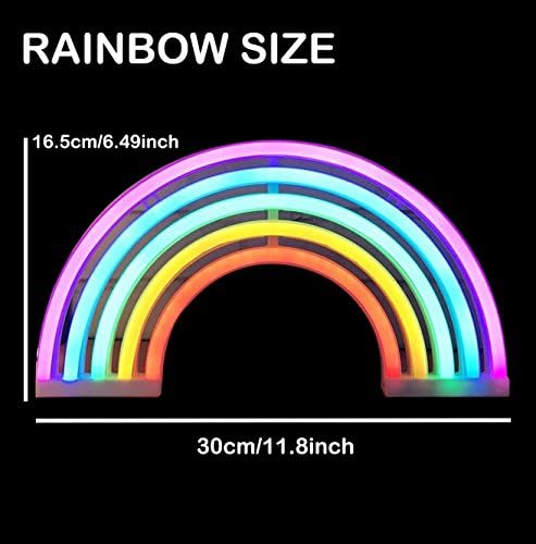 Rainbow Neon Signs Lights,LED Rainbow lamp Wall Light Marquee Battery or USB Operated for Chistmas,Birthday Party,Kids Room, Living Room, Wedding Party Decor