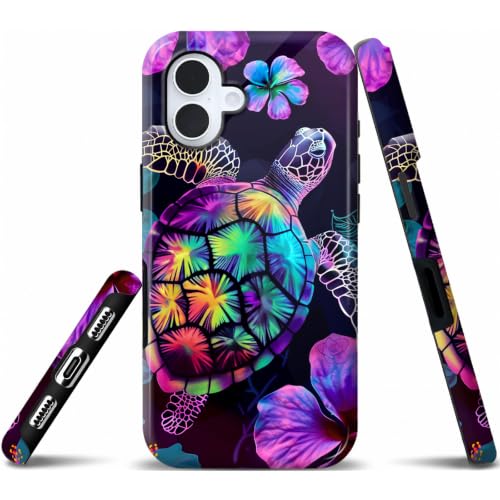 AIRWEE Colorful Sea Turtle Phone Case for iPhone 16 6.1-Inch