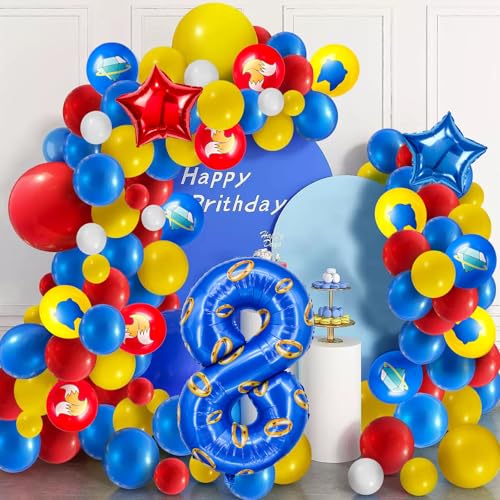 Image of number 40 inch blue and gold ring balloon set birthday number decoration aluminum film balloon suitable for boys and girls blue theme party cartoon party decoration supplies (8)