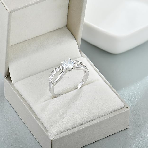 Infinity Promise Rings for Her 925 Sterling Silver Cubic Zirconia Rings Wedding Anniversary Engagement Rings for Women Wife Mother - Image 5