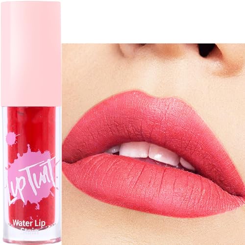 Lip Tint Lip Stain, Multi-Use Blush Tint, Long-Lasting Matte Coral Red Tint Lip & Cheek Make-up, Lightweight Liquid Lip Color