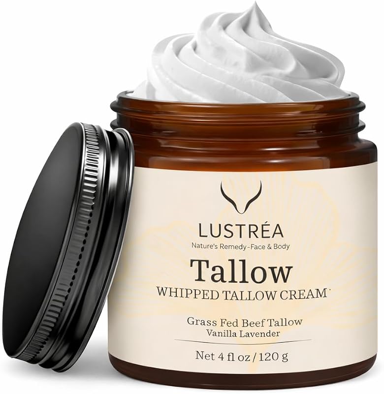 Creme de sebo bovino batido para rosto e corpo LUSTRÉA, baunilha e lavanda, 120 g