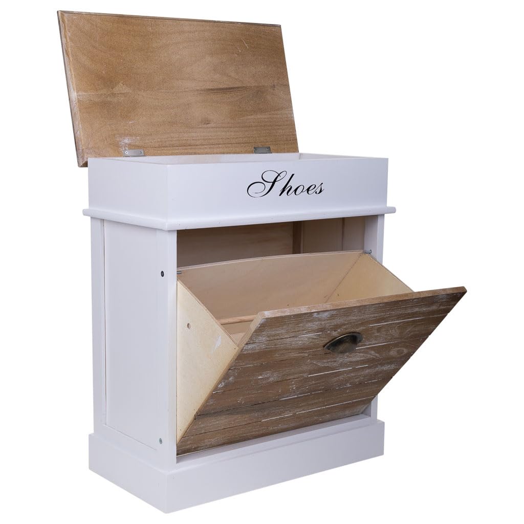WANDERLUST DECO Zapatero de Madera Blanco 50x28x58