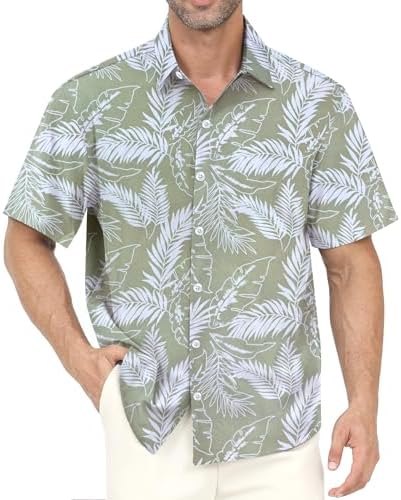 Gavliuu Hawaii Hemd Männer Blumen Kurzarm Freizeit Urlaub Strandhemd | Button-Down-Sommerhemd, leichtes und schnelltrocknendes für den Alltag, Urlaub und Reisen
