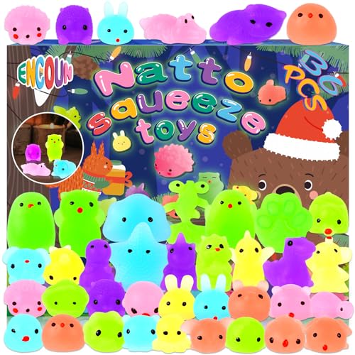 ENCOUN 36Pcs Squeeze Toys, Mini Squishy Fluorescentes, Lindos Kawaii Squishys, Animales Squishy Juguetes, Mini Squishy Kawaii, Squeeze Juguetes Niños para Niños Fiesta de Favores, Navidad, Halloween