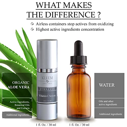 Kleem Organics Vitamin C Serum For Face With Hyaluronic Acid & Vitamin E - Firming Anti Aging Vitamin C Face Serum For Women To Boost Collagen, Reduce Wrinkles, Acne Spots, Dark Spots & Sun Damage #TOP4