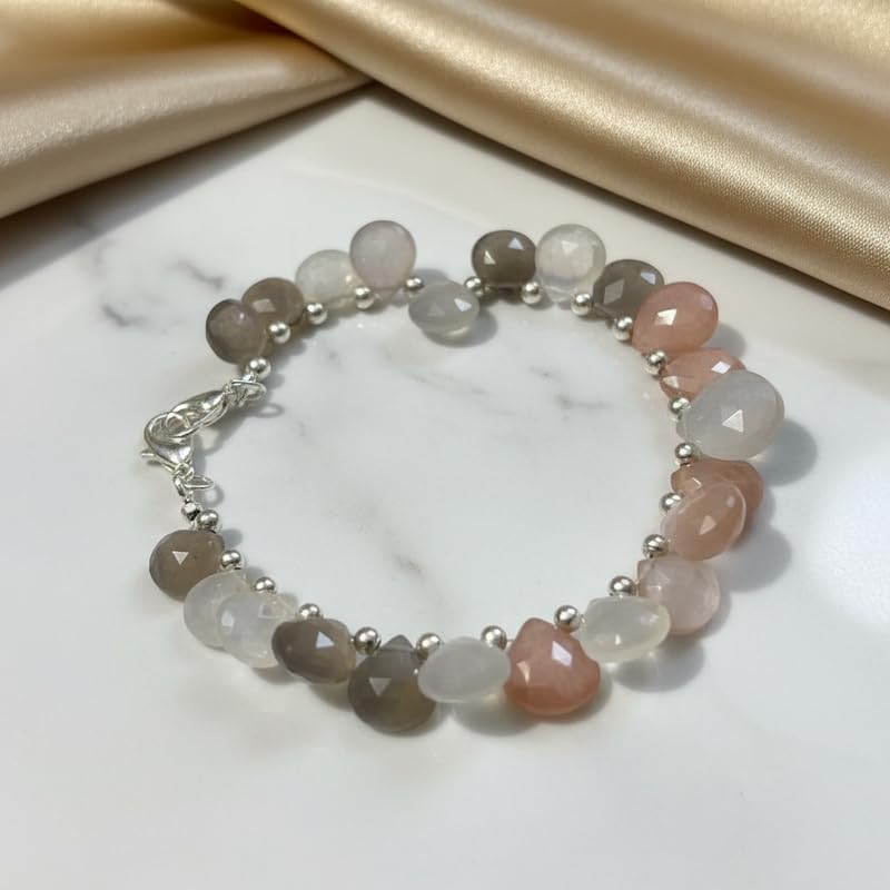 Bracelet à maillons en pierres naturelles multicolores taille trilon LKBEADS - 2
