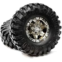 Integy Billet Machined 6 Spoke XQ 1.9 Wheel & Tire 2 for Scale Crawler O.D.=110mm