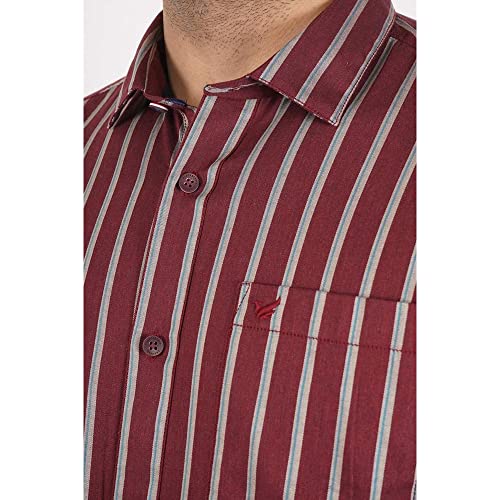 Image of blackberrys Stripes Cotton Slim Fit Mens Casual Shirt