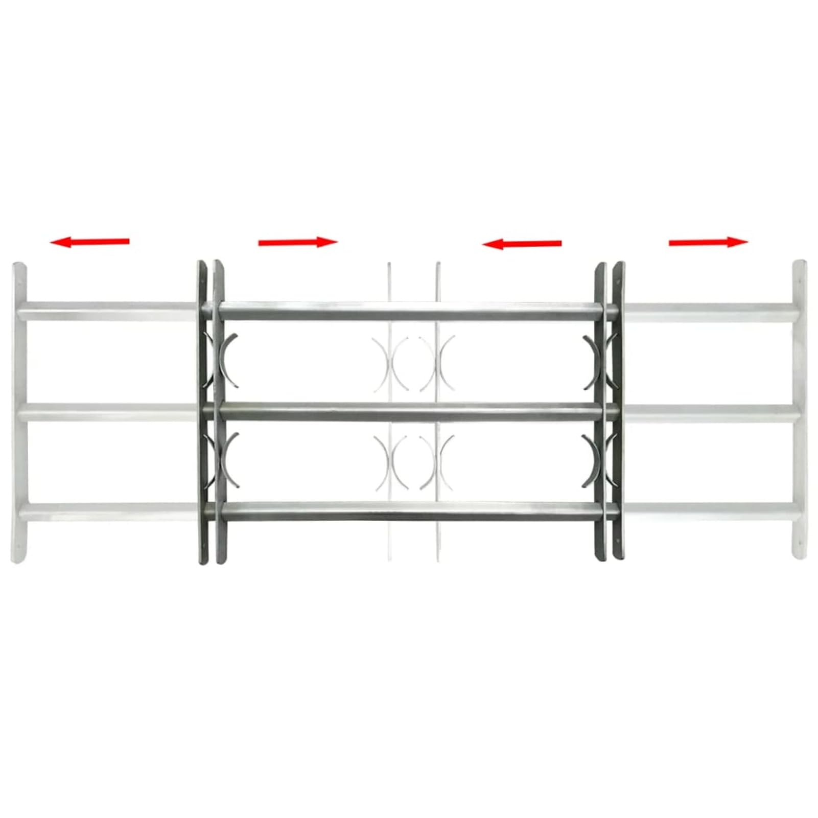 Homgoday Reja de Seguridad Ajustable Ventana con 3 Barras 700-1050 mm Barra de Seguridad Ajustable para Ventana Reja Barreras Puerta Protector