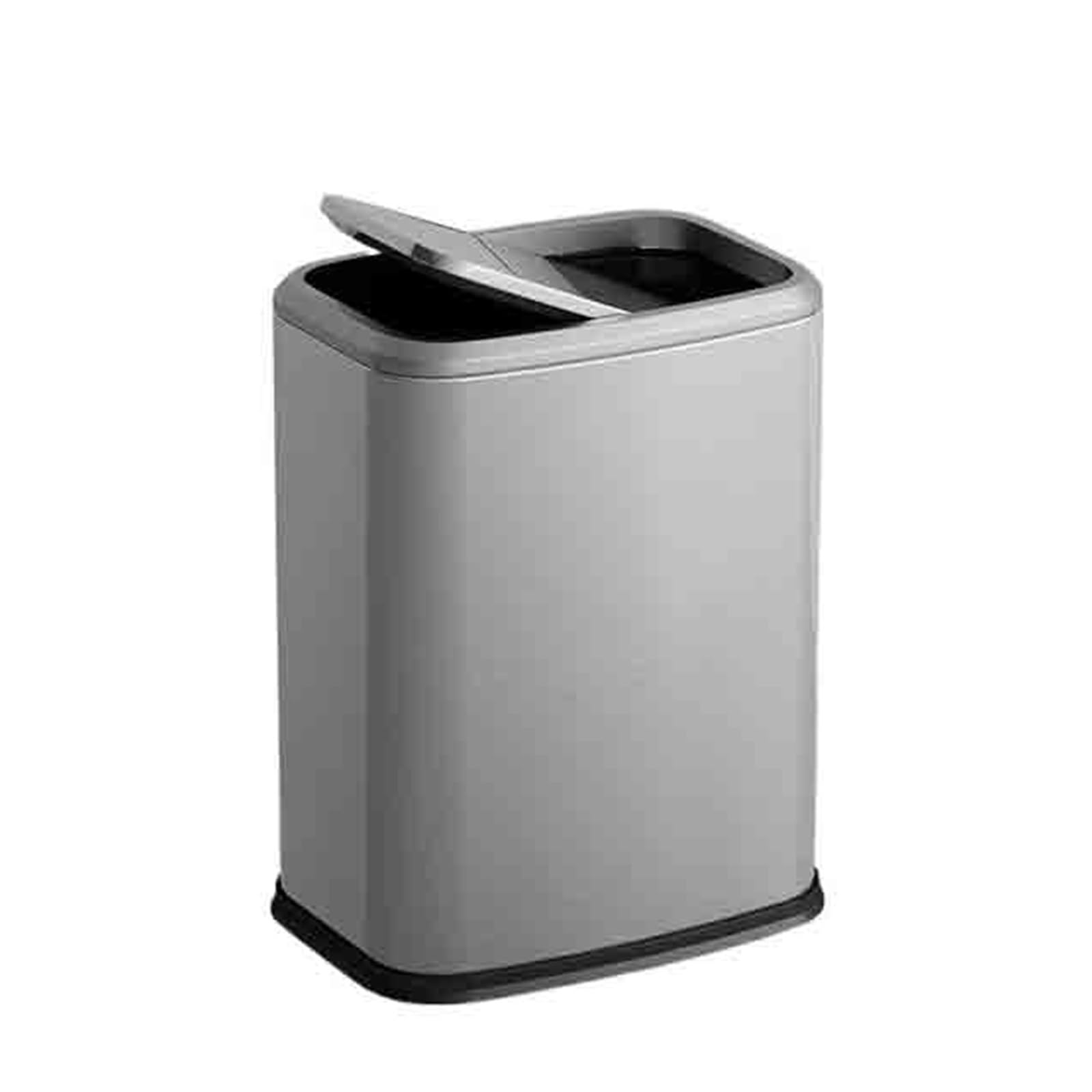 Waste Bins Hotel Trash Bin Household Kitchen Bathroom Toilet Living Room Bedroom Large Capacity(Silver)