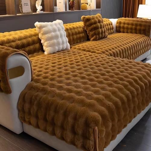 Funda de sofá chaiselongue de felpa de conejo universal 110x160 2
