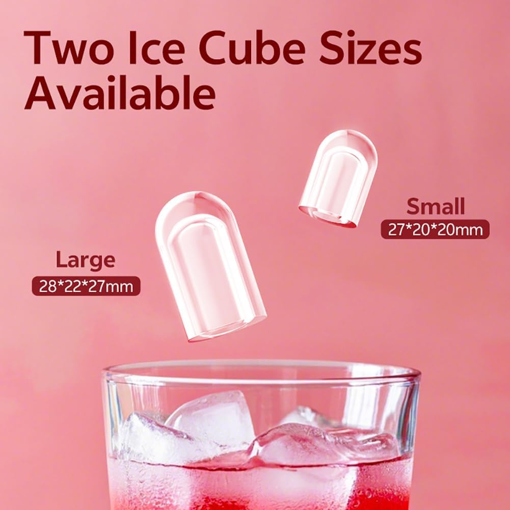 Fabricante de hielo Nugget, máquina de hielo de encimera de 9 pcs/6 minutos con canasta y pala, auto limpieza, cubo de hielo de 2 tamaño, para bar de casa, encimera de cocina, vehículos recreat black