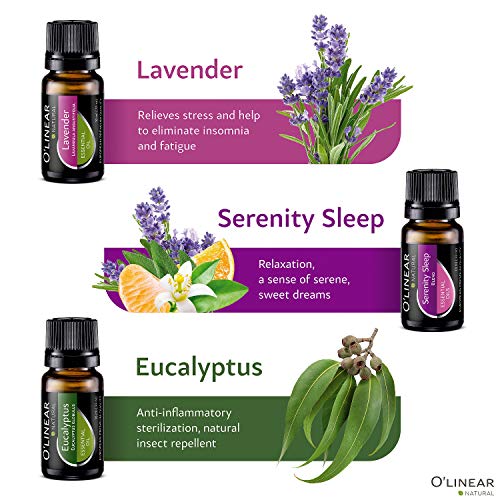 Essential Oils Set - 4 Oils & 2 Blends, Top 6 Essential Oils For Diffusers For Home, Stress Relief, Serenity Sleep Oil Blend Aromatherapy, Peppermint, Orange, Lavender, Lemon Essential Oils For Relax #TOP2
