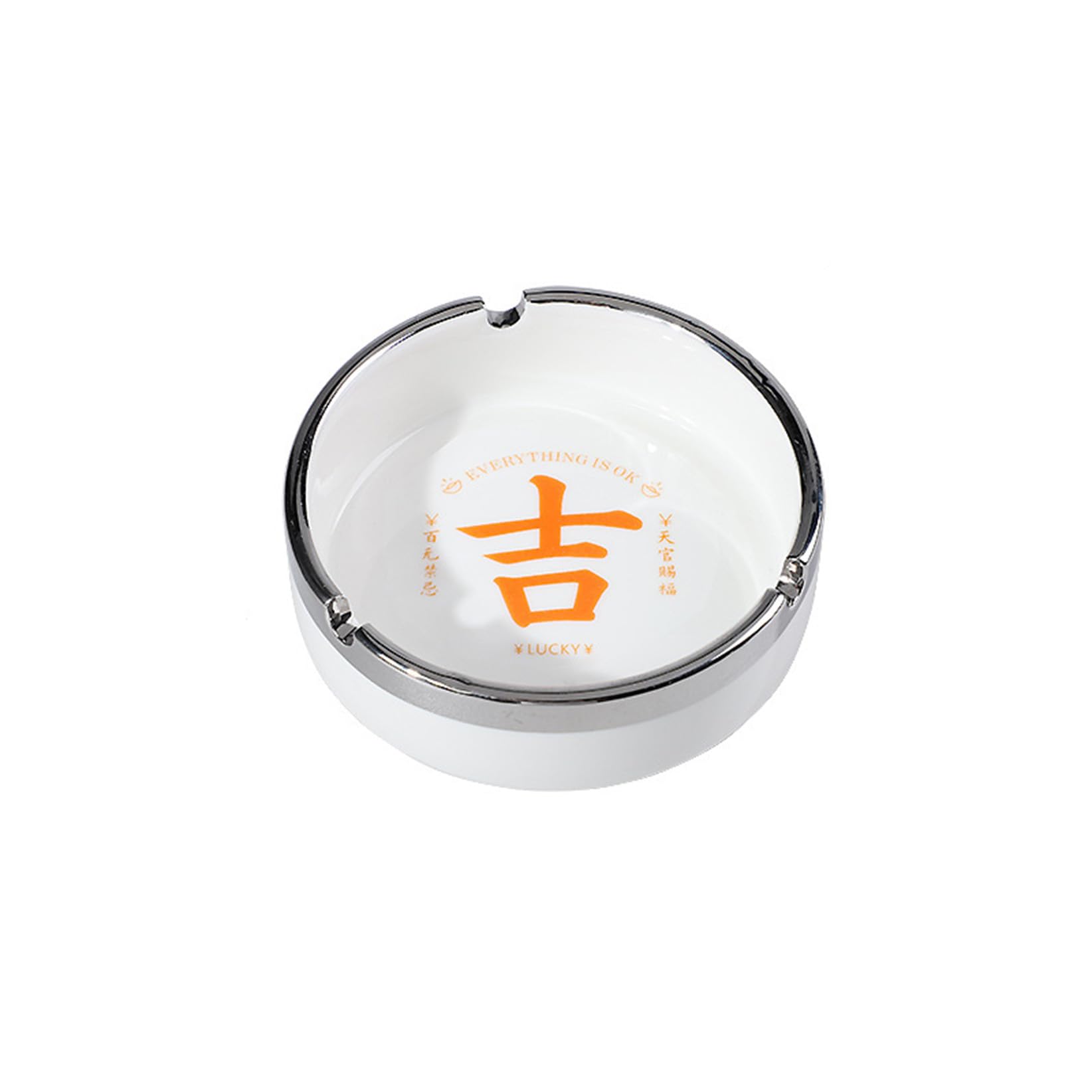 Ashtray Ceramic 2 Pieces Chinese Minimalism Cigarette for Men and Women,Outdoors and Indoors Ash Tray