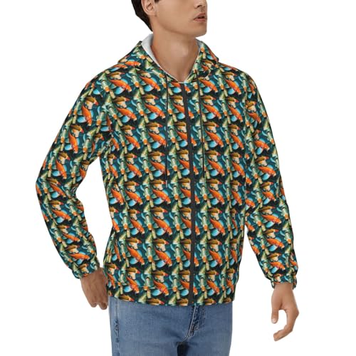 Sweat à capuche poisson koï japonais homme pour affronter le froid en coupe décontractée