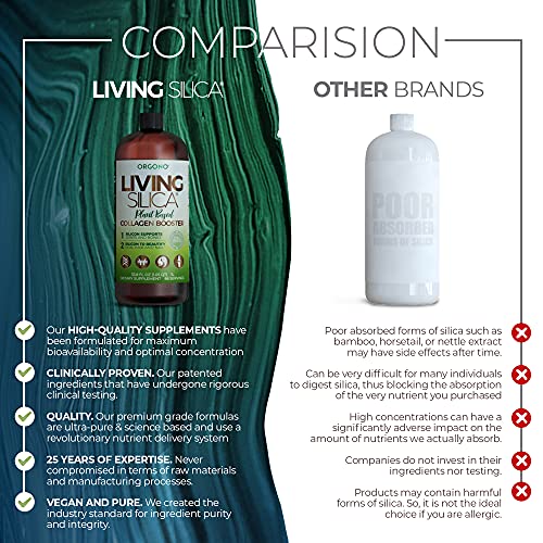 Living Silica Plant Based Collagen Booster | Vegan Collagen Booster | Supports Healthy Collagen And Elastin Production For Joint & Bone Support, Glowing Skin, Strong Hair & Nails | 33.85 Fl Oz #TOP6