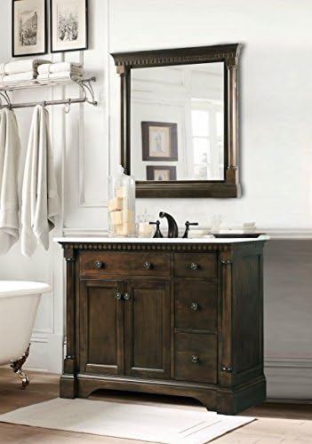 Legion Furniture WLF6036-36" 36" Bathroom Vanity and Carrara White Marble Top, Coffee Bean Finish