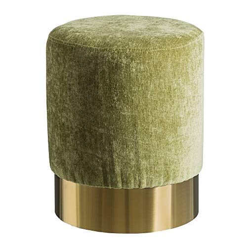 Puff tapizado en Terciopelo Verde Moderno