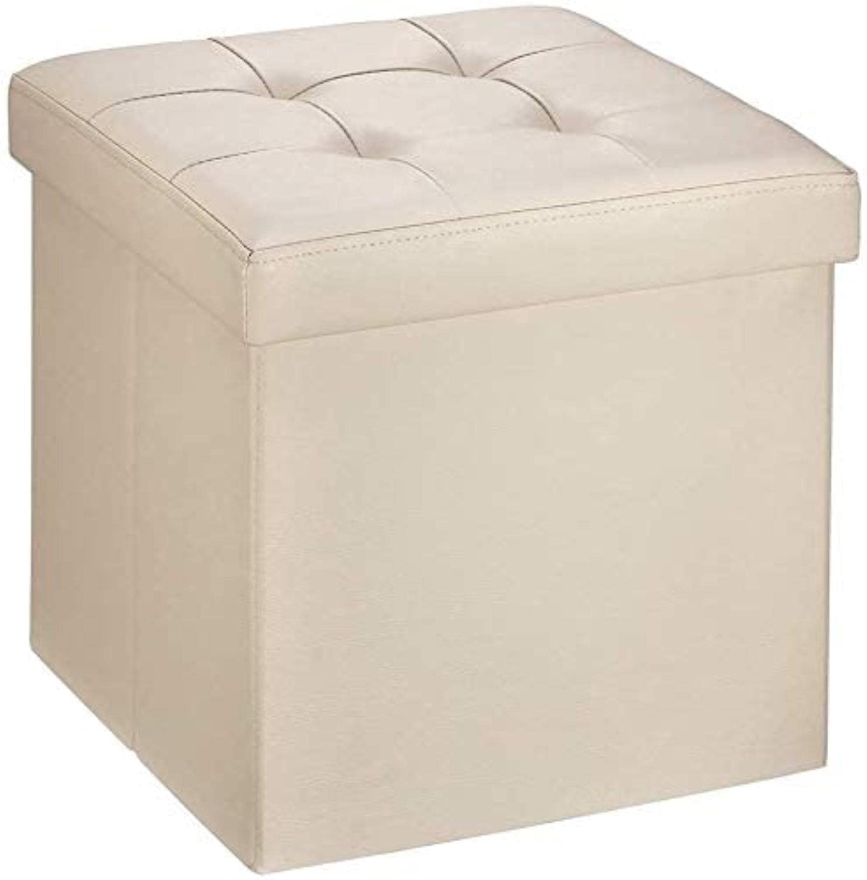 Pouf coffre siège pliable en similicuir pour éliminer le désordre dans le salon