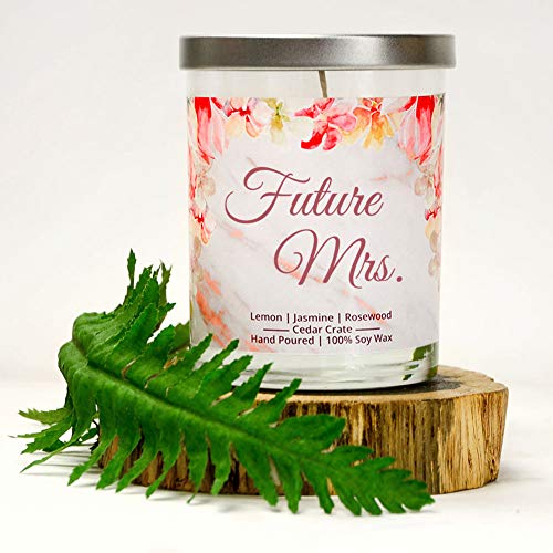 Future Mrs. | Lemon, Jasmine, Rosewood | Luxury Scented Soy Candle | 10 Oz. Jar Candle | Made In The Usa | Unique Bride Gift For The Bride To Be For Bachelorette Parties, Bridal Showers, Wedding Day #TOP5