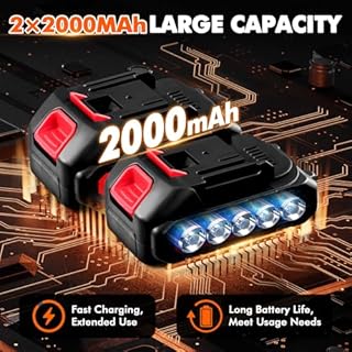 Portable Pressure Washer Battery Powered, 2 Battery Cordless Car Power Washer Cordless, Hidrolavadora Inalambrica Handheld with 2 Nozzle,Power Cleaner for Cleaning, Car Washing,Watering