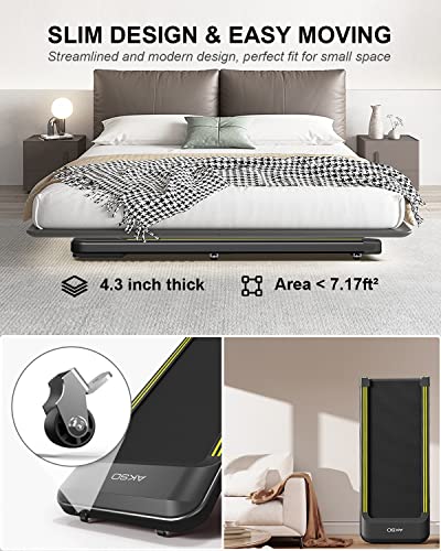 Akso Under Desk Treadmill, 2 In 1 Foldable Walking Pad Treadmill With App Control, 300 Lbs Weight Capacity Walking Jogging Running Treadmill #TOP6