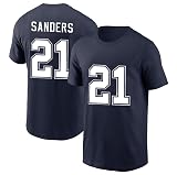 Gridiron Grip Deion Sanders #21 Legend Football Tshirt Jersey Dallas 100% Cotton (US, Alpha, X-Large, Navy)