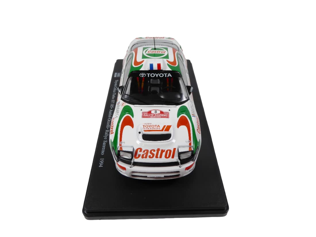 OPO 10 Voiture Miniature reproduite à l'échelle 1/24 Compatible pour Toyota CELICA Turbo St 185 - Auriol - Rallye Sanremo 1994 - RVQ08