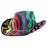 Rainbow Velour Cowboy Hat, Party Accessory