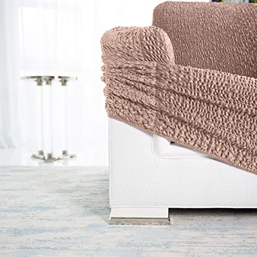 Sofa & Loveseat Slipcover - Stretch Couch Cover - Cushion Love Seat & Sofa Cover - Soft Polyester Fabric Slip Cover - 1-Piece Form Fit Washable Protector For Pet - Velvet Collection - Bronze #TOP2