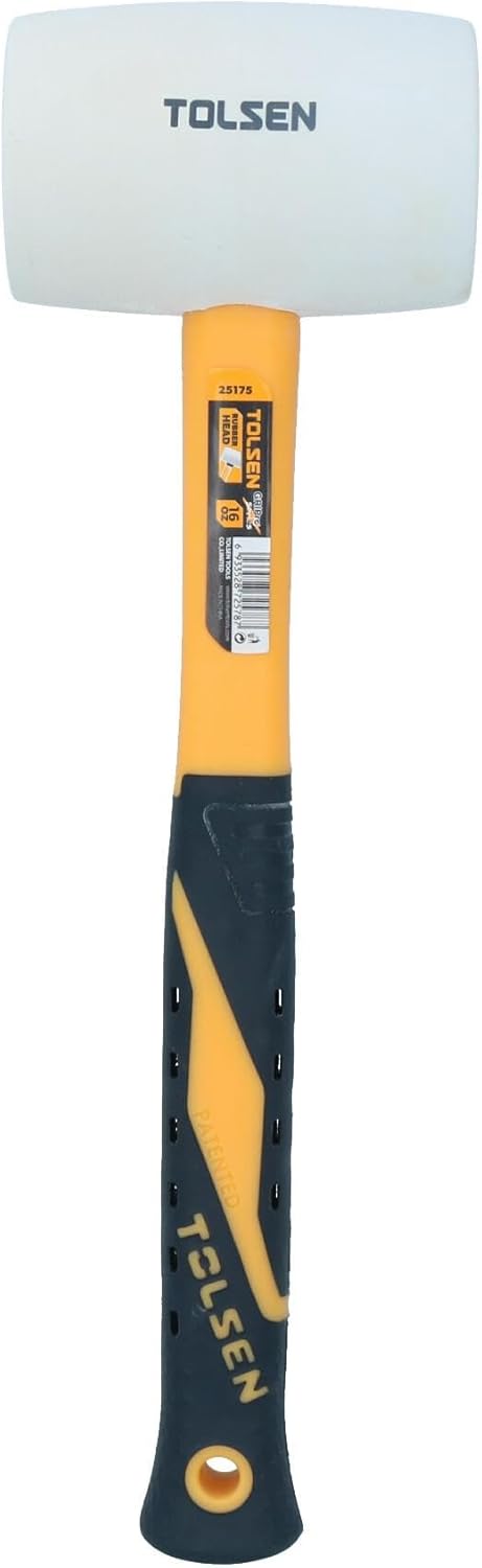 32oz White Rubber Mallet With Fibreglass Handle Hammer Non Marking Head