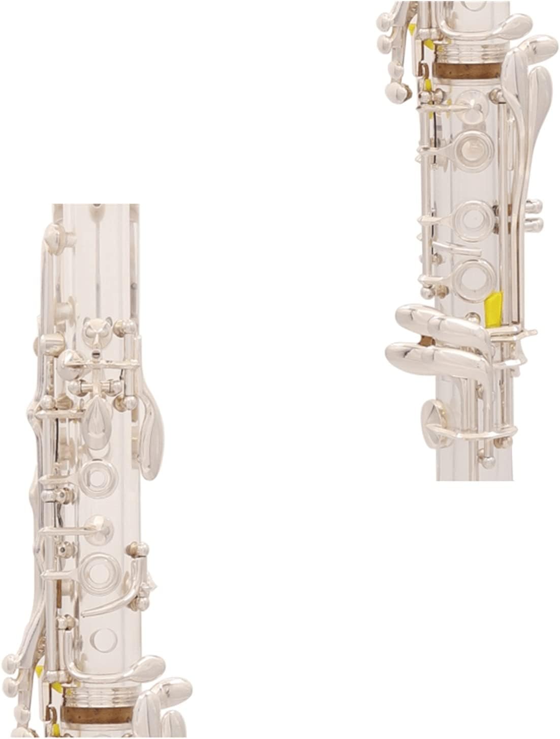 Standard Clarinet Silver-Plated Gold-Plated Bb Clarinet, Acrylic Transparent Tube, Excellent Sound Beginner Clarinet (Color : Silver Plated)
