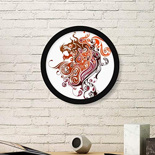 Impression d'art dragon multicolore avec cadre rond noir premium - 2