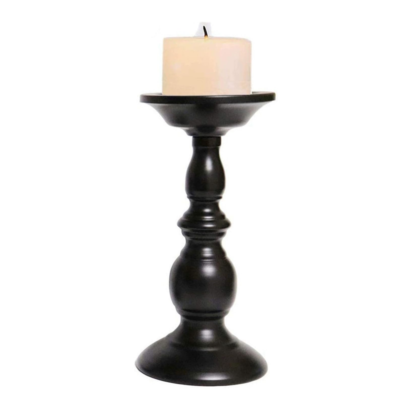 PIXZCSA Candle Holder Craft Black Iron Durable Construction, Black 22CM