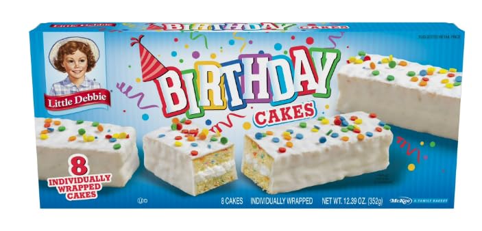 Little Debbie Birthday Cakes 12.39oz Box, 8 cakes per box (6 boxes)