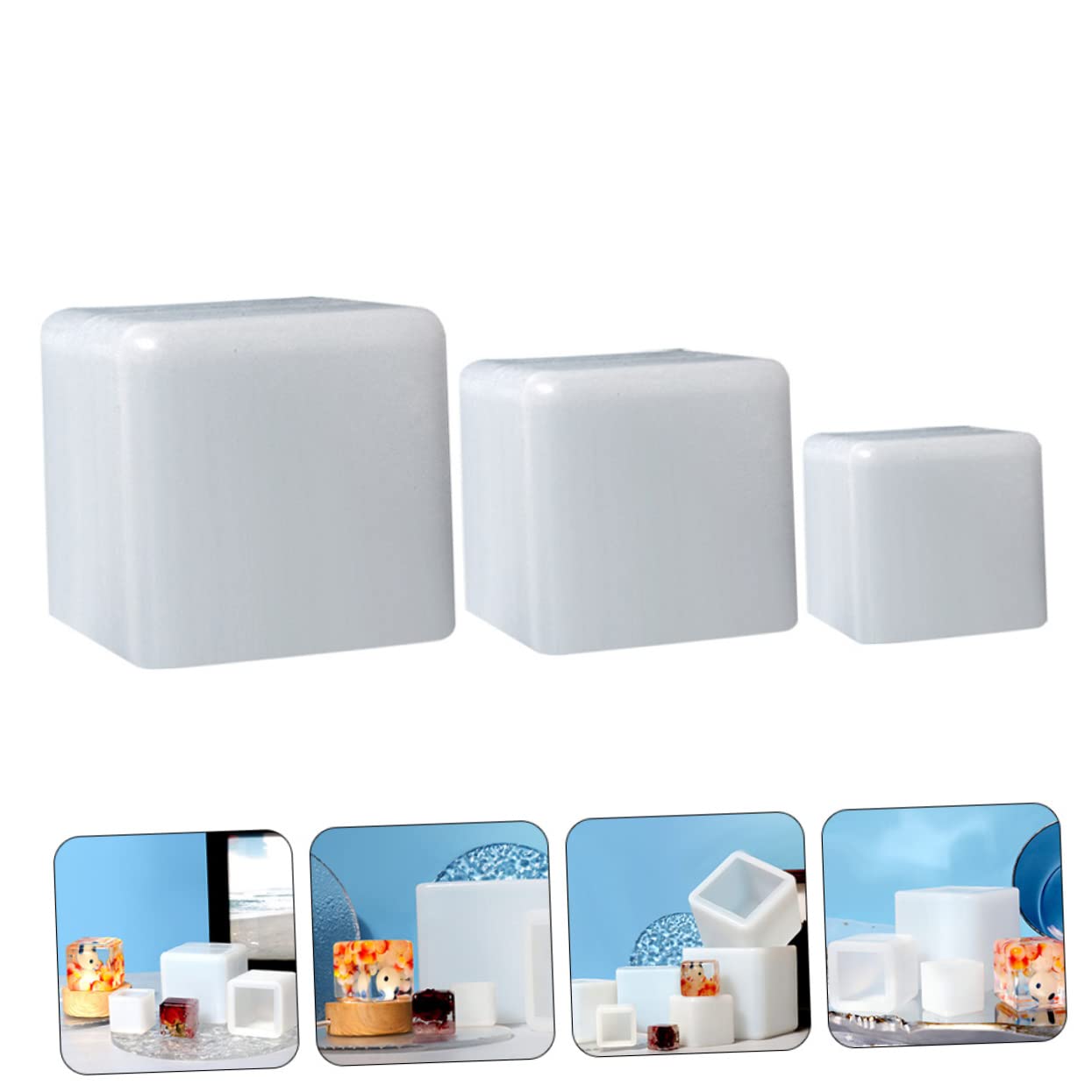 NUOBESTY 15pièces Moule à Cube Silicone Moules DIY Époxy pour Décorations Artisanales Et Bougies Carrés Pratiques Et Flexibles pour Bricolage Et Fêtes