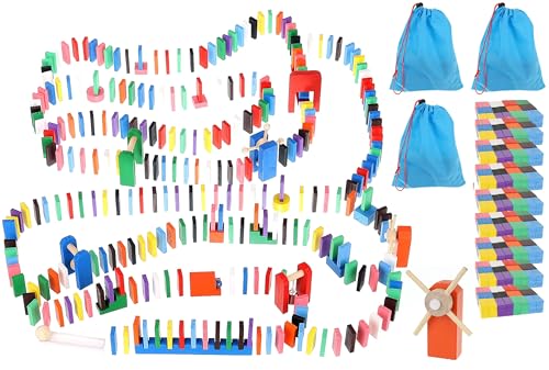 KRUZZEL Dominosteine Domino Set Holz für Kinder Hindernisse 1080-tlg 9397