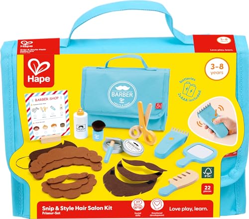 Hape Snip & Style Hair Salon Kit, Pastel Pink, Blue, and Yellow, child-size - Image 2